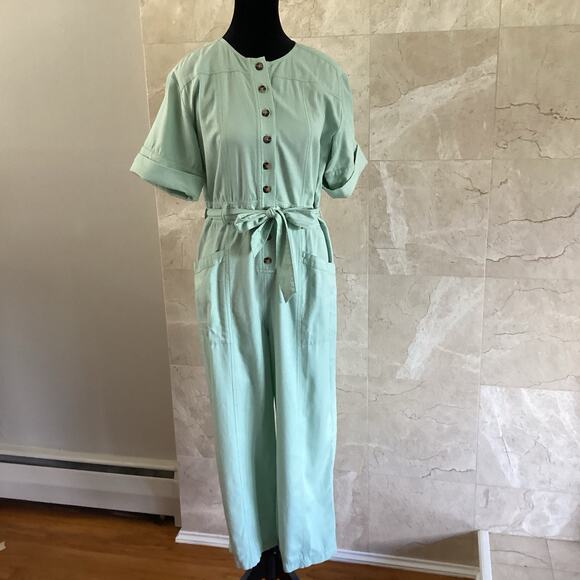 Madewell Top-Stitched Coverall Jumpsuit, Size 2 Green, Fall Utility Minimalist - Picture 6 of 16